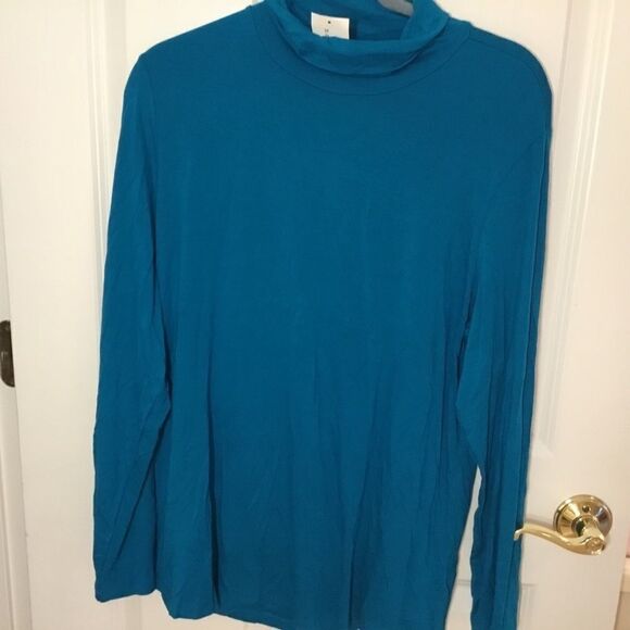 NWT. JM Collection PM Teal Crewneck Sweater Top MP - Picture 1 of 6